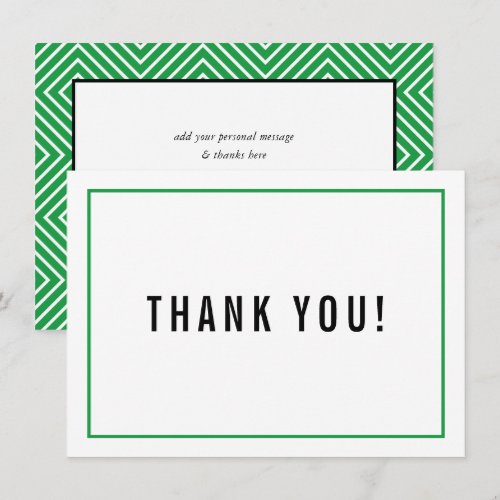 THANK YOU BAR MITZVAH modern simple kelly green Card
