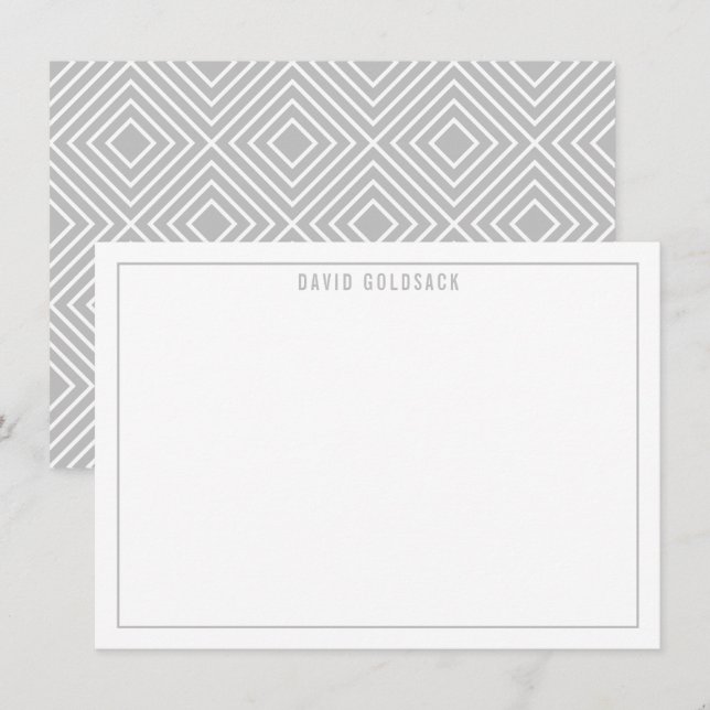 THANK YOU BAR MITZVAH modern simple name pale gray (Front/Back)