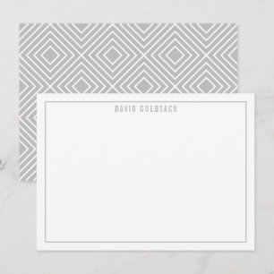 THANK YOU BAR MITZVAH modern simple name pale gray Card