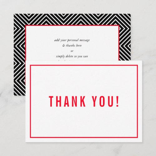 THANK YOU BAR MITZVAH modern simple red black