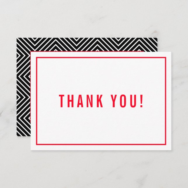 THANK YOU BAR MITZVAH modern simple red black (Front/Back)