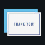 THANK YOU BAR MITZVAH modern simple royal blue<br><div class="desc">by kat massard >>> https://linktr.ee/simplysweetpaperie <<< A simple, stylish way to say thank you to your guest's for attending your event. Setup as a template it is simple for you to add your own details, or hit the customise button and you can add or change text, fonts, sizes etc TIP...</div>