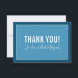 THANK YOU BAR MITZVAH modern star boy denim blue Card<br><div class="desc">by kat massard >>> https://linktr.ee/simplysweetpaperie <<< A simple, stylish way to say thank you to your guest's for attending your event. Setup as a template it is simple for you to add your own details, or hit the customise button and you can add or change text, fonts, sizes etc TIP...</div>