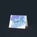 Thank you Bar Mitzvah Watercolor Blue Boy<br><div class="desc">Say thank you to your guests with these beautiful watercolor Bar Mitzvah thank you cards.  White letters with star of David in middle.  Watercolor blue,  turquoise colors.  Blank cards,  room to write personal message.  Get matching collection!</div>