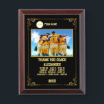 Thank You Baseball Coach, Custom photo & names Award Plaque<br><div class="desc">A personalized Baseball with the coach and players' names, along with their custom pictures, can serve as a memorable and unique memento for a team. This thoughtful gesture fosters a sense of unity, pride, and camaraderie among team members, while also providing a tangible reminder of their shared experiences and achievements...</div>
