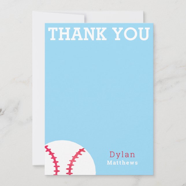 Thank You Baseball Sports Blue Personalized (Front)