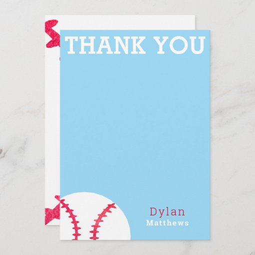 Thank You Baseball Sports Blue Personalized | Zazzle