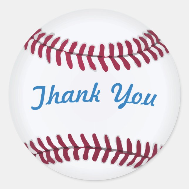 Thank You Baseball Stickers with Custom Words (Front)