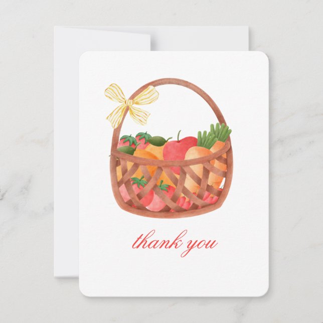 Thank you basket classic simple cute card (Front)