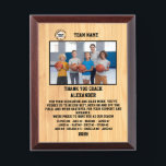 Thank You Basketball Coach, Custom Photo & Names Award Plaque<br><div class="desc">A personalized Basketball with the coach and players' names, along with their custom pictures, can serve as a memorable and unique memento for a team. This thoughtful gesture fosters a sense of unity, pride, and camaraderie among team members, while also providing a tangible reminder of their shared experiences and achievements...</div>