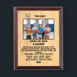 Thank You Basketball Coach, Custom Photo & Names Award Plaque<br><div class="desc">A personalized Basketball with the coach and players' names, along with their custom pictures, can serve as a memorable and unique memento for a team. This thoughtful gesture fosters a sense of unity, pride, and camaraderie among team members, while also providing a tangible reminder of their shared experiences and achievements...</div>