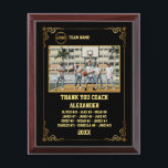 Thank You Basketball Coach, Custom Photo & Names Award Plaque<br><div class="desc">A personalized Basketball with the coach and players' names, along with their custom pictures, can serve as a memorable and unique memento for a team. This thoughtful gesture fosters a sense of unity, pride, and camaraderie among team members, while also providing a tangible reminder of their shared experiences and achievements...</div>