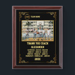 Thank You Basketball Coach, Custom Photo & Names Award Plaque<br><div class="desc">A personalized Basketball with the coach and players' names, along with their custom pictures, can serve as a memorable and unique memento for a team. This thoughtful gesture fosters a sense of unity, pride, and camaraderie among team members, while also providing a tangible reminder of their shared experiences and achievements...</div>