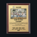 Thank You Basketball Coach, Custom Photo & Names Award Plaque<br><div class="desc">A personalized Basketball with the coach and players' names, along with their custom pictures, can serve as a memorable and unique memento for a team. This thoughtful gesture fosters a sense of unity, pride, and camaraderie among team members, while also providing a tangible reminder of their shared experiences and achievements...</div>