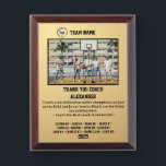 Thank You Basketball Coach, Custom Photo & Names Award Plaque<br><div class="desc">A personalized Basketball with the coach and players' names, along with their custom pictures, can serve as a memorable and unique memento for a team. This thoughtful gesture fosters a sense of unity, pride, and camaraderie among team members, while also providing a tangible reminder of their shared experiences and achievements...</div>