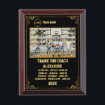 Thank You Basketball Coach, Custom Photo & Names Award Plaque<br><div class="desc">A personalized Basketball with the coach and players' names, along with their custom pictures, can serve as a memorable and unique memento for a team. This thoughtful gesture fosters a sense of unity, pride, and camaraderie among team members, while also providing a tangible reminder of their shared experiences and achievements...</div>