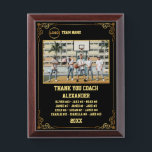 Thank You Basketball Coach, Custom Photo & Names Award Plaque<br><div class="desc">A personalized Basketball with the coach and players' names, along with their custom pictures, can serve as a memorable and unique memento for a team. This thoughtful gesture fosters a sense of unity, pride, and camaraderie among team members, while also providing a tangible reminder of their shared experiences and achievements...</div>