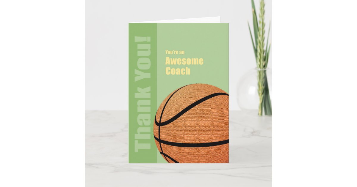 Thank You Basketball Coach Greeting Card