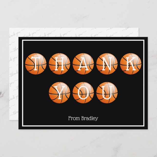 Thank You Basketball Custom Personalized (Front/Back)