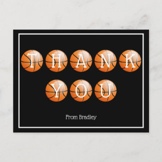 Thank You Basketball Custom Personalized Postcard