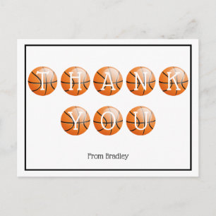 Thank You Basketball Custom Personalized Postcard