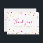 THANK YOU BAT MITZVAH glam confetti spot gold pink<br><div class="desc">by kat massard >>> https://linktr.ee/simplysweetpaperie <<< A simple, stylish way to say thank you to your guest's for attending your event. Setup as a template it is simple for you to add your own details, or hit the customise button and you can add or change text, fonts, sizes etc TIP...</div>