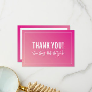 THANK YOU BAT MITZVAH modern bright pink gradient