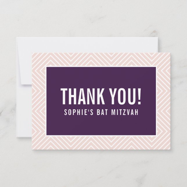 THANK YOU BAT MITZVAH modern edge aubergine blush (Front)