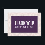 THANK YOU BAT MITZVAH modern edge aubergine blush<br><div class="desc">by kat massard >>> https://linktr.ee/simplysweetpaperie <<< A simple, stylish way to say thank you to your guest's for attending your event. Setup as a template it is simple for you to add your own details, or hit the customise button and you can add or change text, fonts, sizes etc TIP...</div>