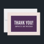THANK YOU BAT MITZVAH modern edge aubergine blush Card<br><div class="desc">by kat massard >>> https://linktr.ee/simplysweetpaperie <<< A simple, stylish way to say thank you to your guest's for attending your event. Setup as a template it is simple for you to add your own details, or hit the customise button and you can add or change text, fonts, sizes etc TIP...</div>