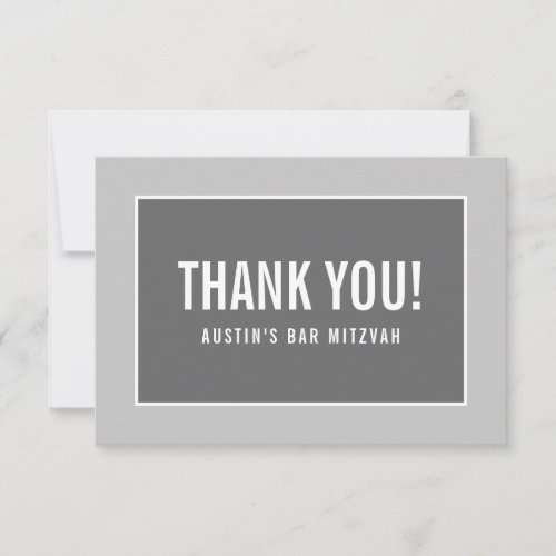 THANK YOU BAT MITZVAH modern edge geometric gray