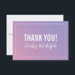 THANK YOU BAT MITZVAH modern purple pink gradient<br><div class="desc">by kat massard >>> https://linktr.ee/simplysweetpaperie <<< A simple, stylish way to say thank you to your guest's for attending your event. Setup as a template it is simple for you to add your own details, or hit the customise button and you can add or change text, fonts, sizes etc TIP...</div>