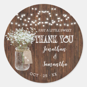 Thank you BBQ before I do couples shower country Classic Round Sticker