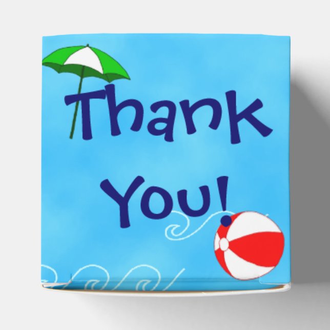 Thank You Beach Ball Pool Umbrella Party Favor Box (Top)