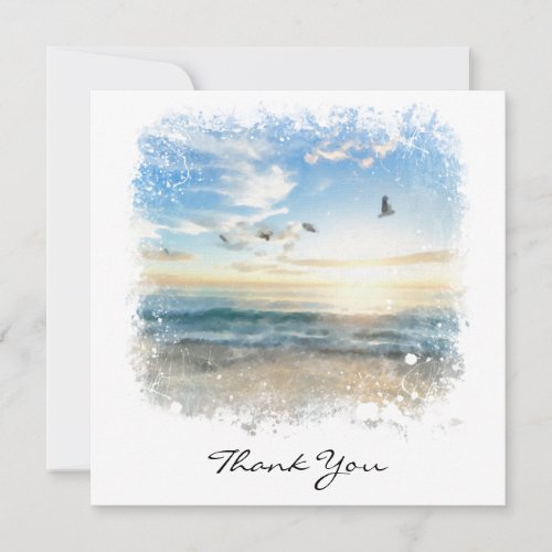  THANK YOU Beach Waves Sunset Sunrise AR7 Card