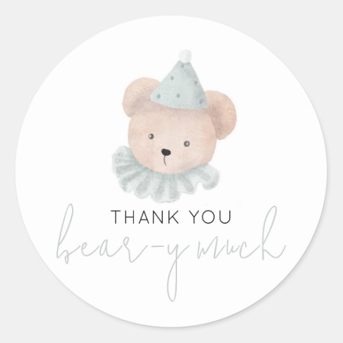 Thank You Bear_y Much Classic Round Sticker