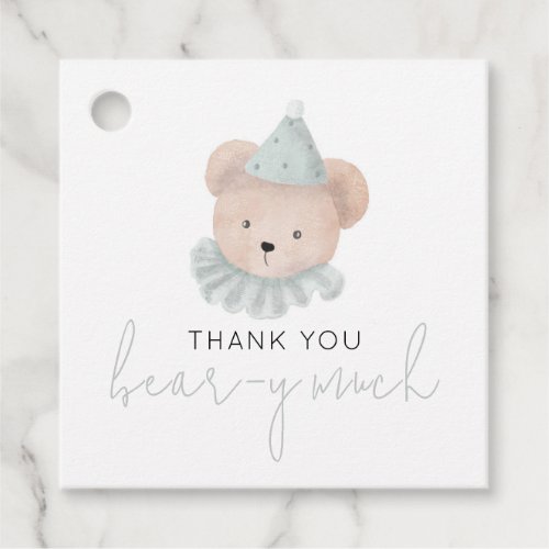 Thank You Bear_y Much Square Favor Tags