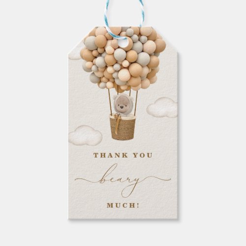 Thank You Beary Much Baby Shower Gift Tags