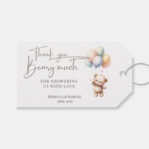 Thank You Beary Much, Bearly Wait Baby Shower Gift Tags