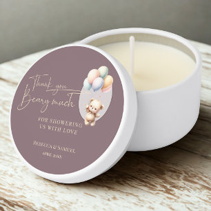 Thank You Beary Much, Bearly Wait Baby Shower Mini Candle Favors