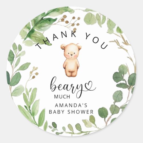 Thank you beary much classic round sticker