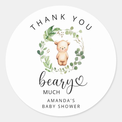 Thank you beary much classic round sticker