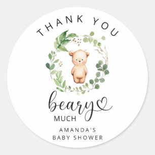 Thank you beary much classic round sticker