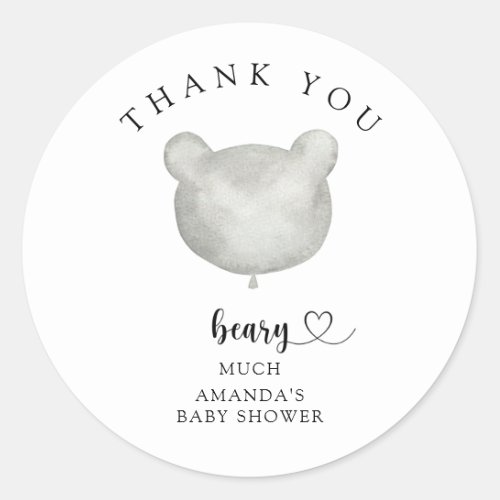 Thank you beary much  classic round sticker