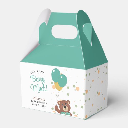 Thank You Beary Much Cute Baby Bear Gender Neutral Favor Boxes