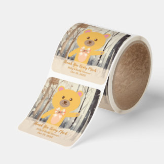 Thank You Beary Much Cute Custom Baby Shower  Square Sticker