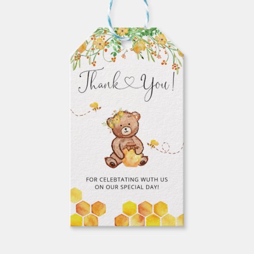 Thank you beary much honey bee favor tag