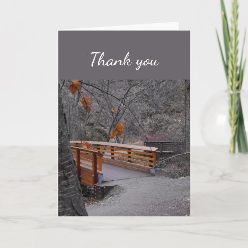 Thank you Beautiful Bridge over Creek in Forest Card