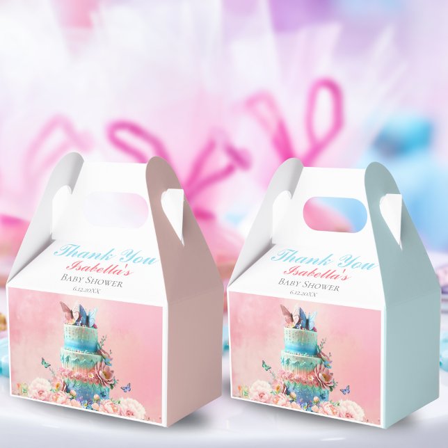 Thank You Beautiful Butterflies Twins Baby Shower Favor Boxes (Creator Uploaded)