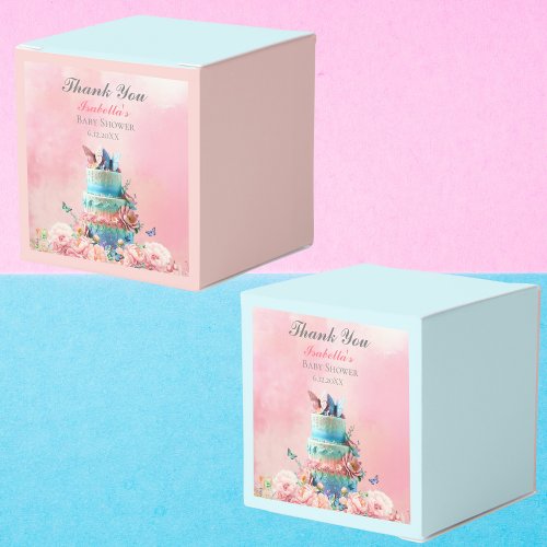 Thank You Beautiful Butterflies Twins Baby Shower Favor Boxes